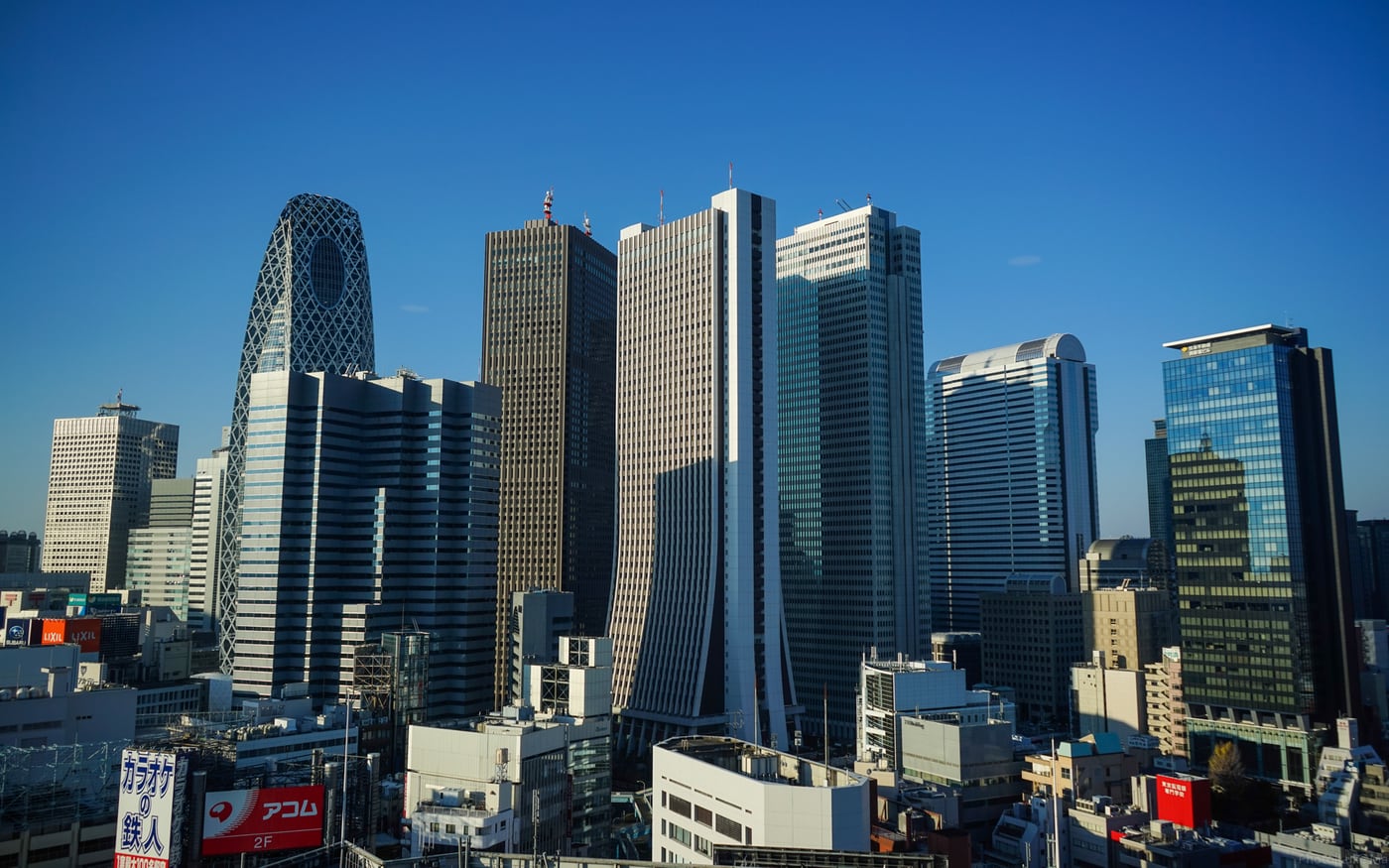 東京・新宿の高層ビル群を見渡す写真